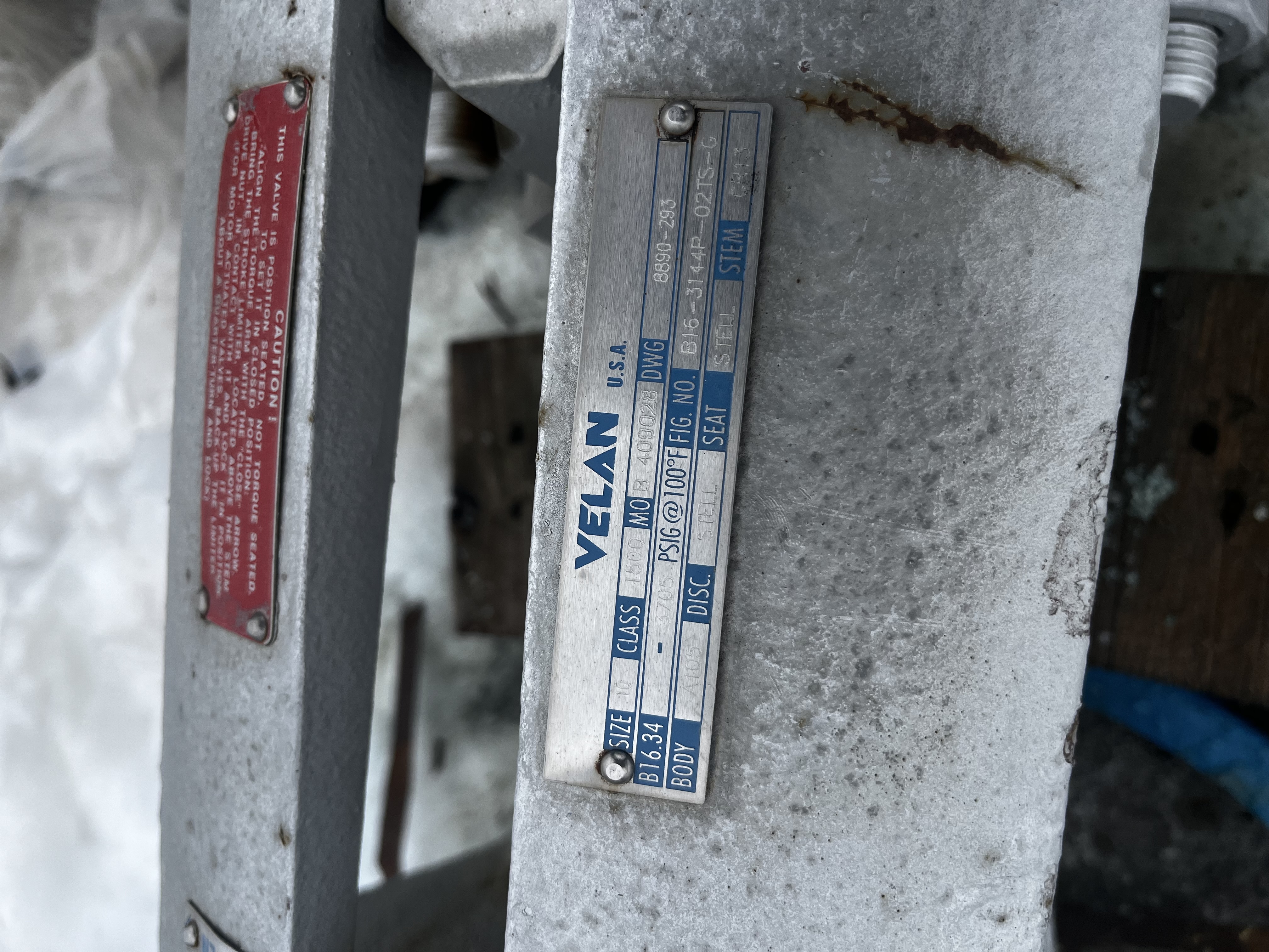Velan Class 1500 Forged Steel Gate Valve 10x10x4 with VT-30 Gear Operator — product image 3 of 5