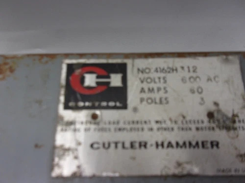Cutler-Hammer 4162H312 Fusible Double Throw Safety Switch, 60A, 600V, 3P, NEMA 1 — product image 2 of 8