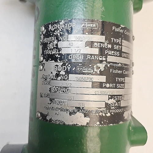 Fisher 2 1/2" ED CL-300 Control Valve CF8M with 667 Size 40 Pneumatic Actuator — product image 7 of 10