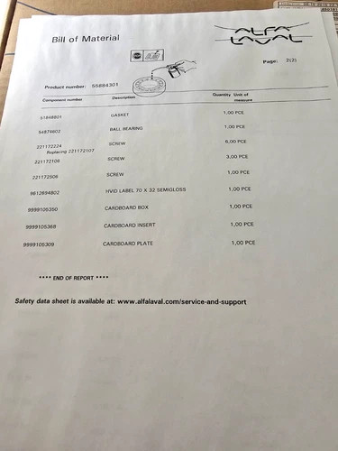 Alfa Laval Major Service Kit 55884301 — product image 6 of 6