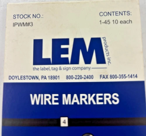 LEM Products IPWM#3 Industrial Pack Wire Markers — product image 3 of 3