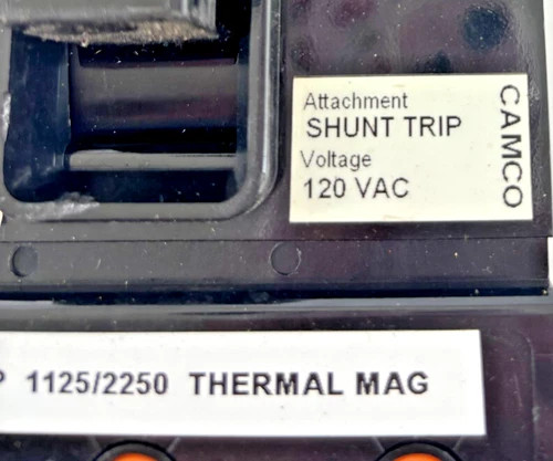 Westinghouse JB3225 225A 600V 3-Pole Thermal Magnetic Circuit Breaker with Shunt Trip and Auxiliary Switch — product image 3 of 6