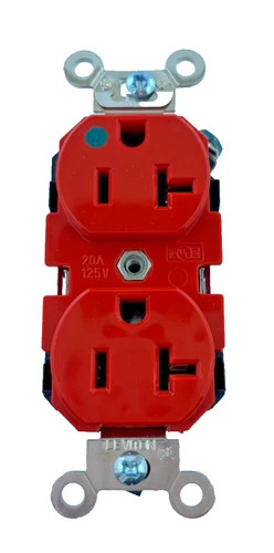 Leviton 8300-R 20A 125V Red Hospital Grade Duplex Receptacle — product image 3 of 6