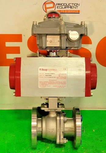 Flow-Tek F15 2-Inch Class 150 Flanged Ball Valve with Bray Series 93 Pneumatic Spring Return Actuator