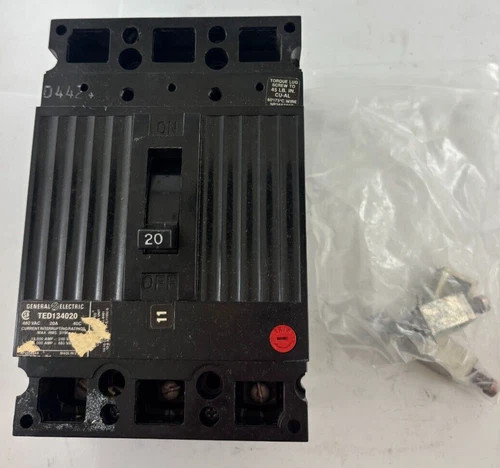General Electric TED134020 3-Pole 20A Molded Case Circuit Breaker — primary product image