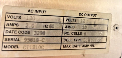 Clary Industries AED C-Charger CI1210C Battery Charger — product image 3 of 3