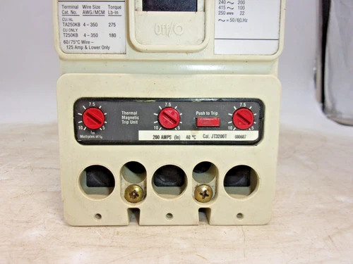 Eaton Cutler-Hammer JDC3250F Molded Case Circuit Breaker Frame with JT3200T Trip Unit, 250A, 600VAC — product image 3 of 8