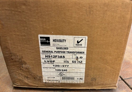 EGS Hevi-Duty Shielded General Purpose Transformer HS12F3AS 3kVA — product image 2 of 3