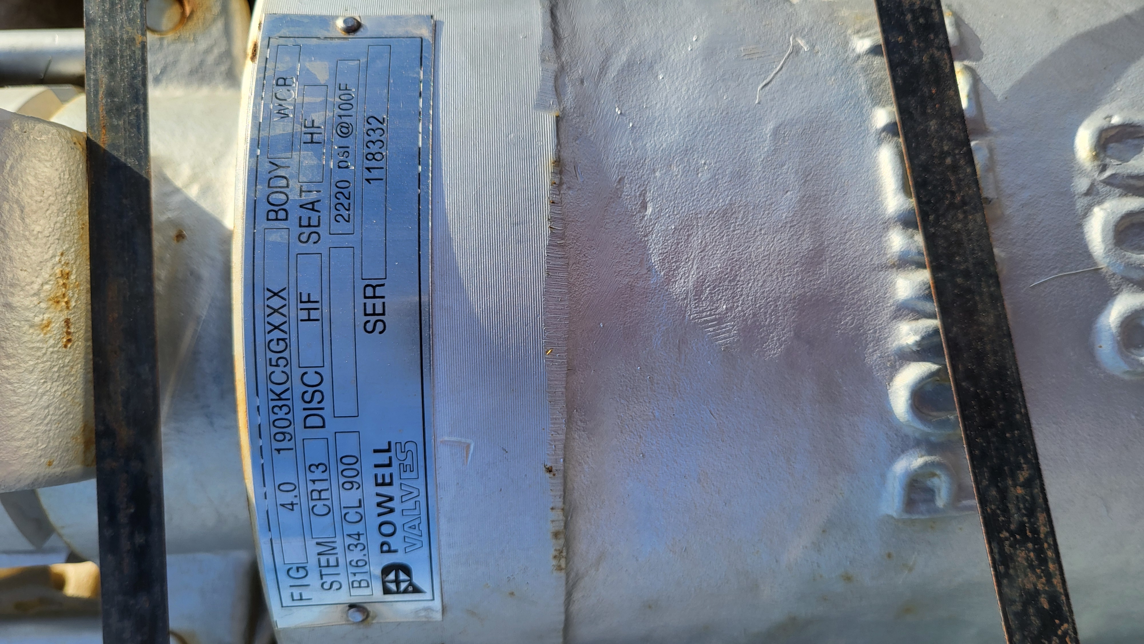 Powell Valves 4-Inch Class 900 Cast Steel Gate Valve Fig. 1903KC5GXXX — product image 2 of 3