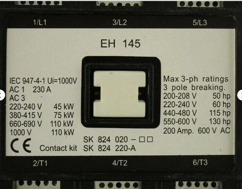 Aftermarket EH145-30-22 3-Pole AC Contactor Compatible with ABB — product image 2 of 7