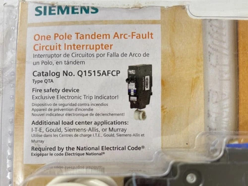 Siemens Q1515AFCP One Pole Tandem Arc-Fault Circuit Interrupter — product image 3 of 4