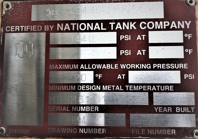 National Tank Company Horizontal Pressure Vessel 24" x 7' — product image 6 of 11