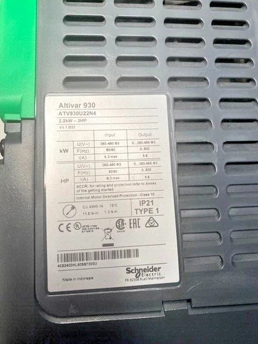 Schneider Electric Altivar Process ATV930U22N4 3HP Variable Frequency Drive — product image 6 of 6