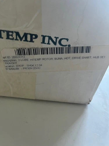 Hi-Temp Inc. 2-Lobe Buna Hot Rotor for Alfa Laval Lobe Pump PR300-2DHU with Straight Drive Shaft and Hub Set — product image 4 of 6