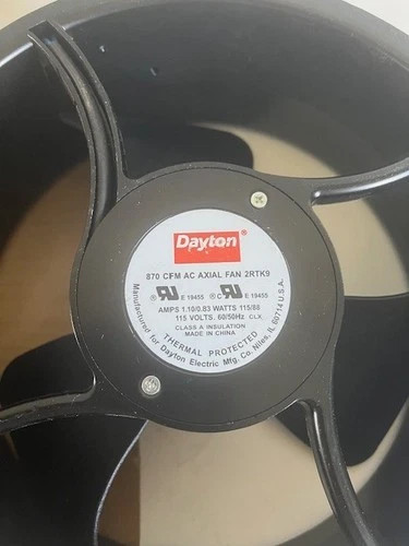 Dayton 2RTK9 Round AC Axial Fan 115VAC 870CFM — product image 4 of 5