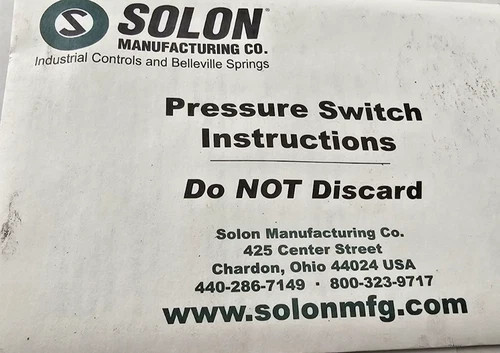 Solon 5PSW1BV2 Pressure Switch 0-300 PSI NEMA 4/12 — product image 9 of 10