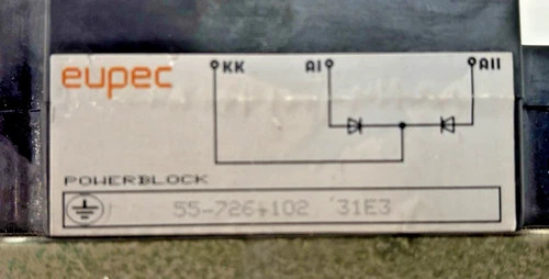 Eupec Powerblock Thyristor Module 55-726-102 — product image 2 of 6