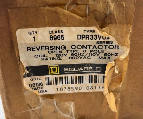 Square D Class 8965 Type DPR33V02 Reversing Contactor — product image 2 of 5