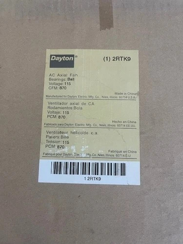Dayton 2RTK9 Round AC Axial Fan 115VAC 870CFM — product image 2 of 5