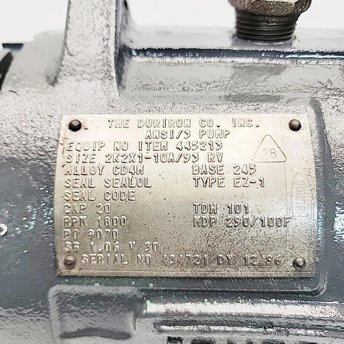 Flowserve Durco Mark 3 Self-Priming ANSI Pump 2K2x1-10A/93 RV CD4M — product image 10 of 14