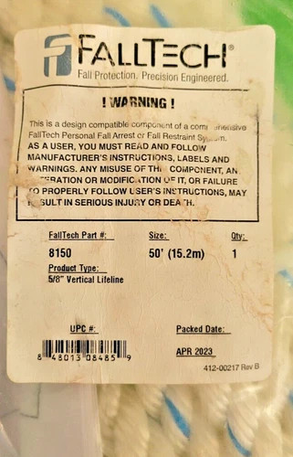 FallTech 8150 50 ft 5/8" Vertical Lifeline Rope — product image 3 of 4