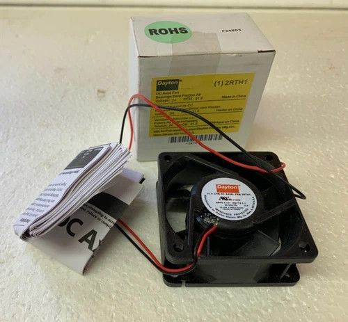 Dayton 2RTH1 DC Axial Fan, Square, 24V, 31.5 CFM (Lot of 3) — primary product image