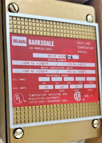 Barksdale Gold Line Temperature Switch MT1H-H154S-A — product image 3 of 4