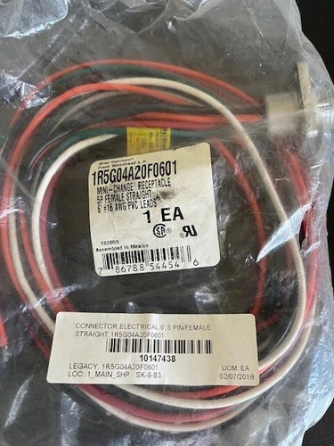 Brad Harrison Woodhead Mini-Change Receptacle 1R5G04A20F0601 5-Pin Female Cordset — product image 2 of 3