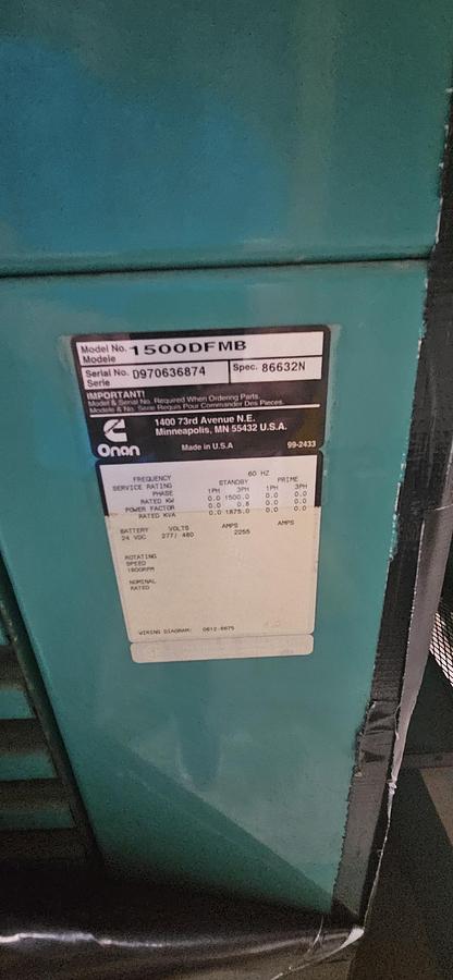 Cummins KTA50G 1000kW 4160V Diesel Generator Set — product image 3 of 6