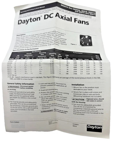 Dayton 6KD70 DC Axial Fan - 108 CFM Industrial Cooling Fan — product image 5 of 5