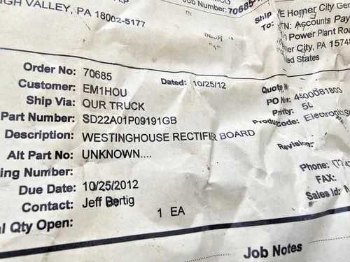 Westinghouse SD22A01P09191GB Diode Stack Rectifier Board for Precipitator Transformer — product image 2 of 4