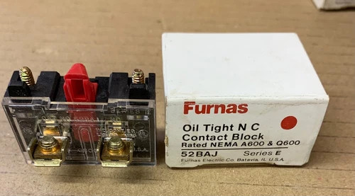 Lot of 8 - Furnas 52BAJ Series D Oil Tight NC Contact Block — primary product image