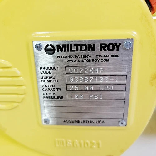 Milton Roy LMI Series G Metering Pump SD72XNP 25 GPH 100 PSI — product image 7 of 9