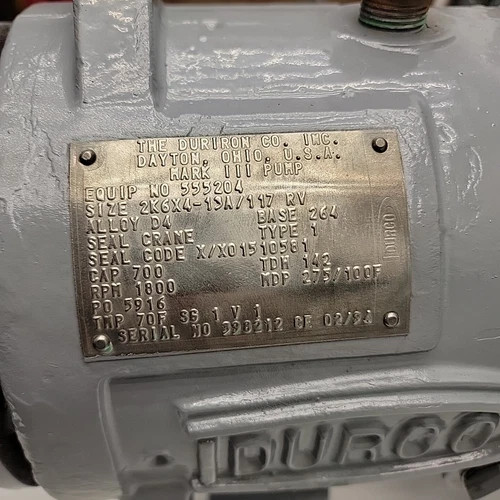 Durco Mark III Centrifugal Pump 2K6x4-13A-117 RV — product image 19 of 23