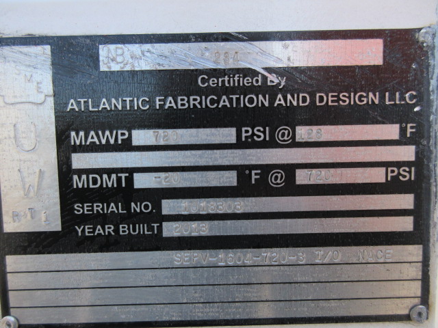 Atlantic Fabrication and Design Vertical Gas Scrubber SEPV-1604-720, 16" x 4' — product image 7 of 8