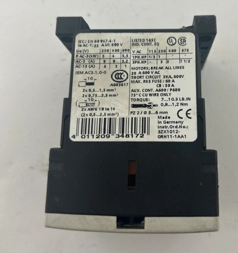 Siemens SIRIUS 3RT1016-1AK61 AC Contactor — product image 2 of 3