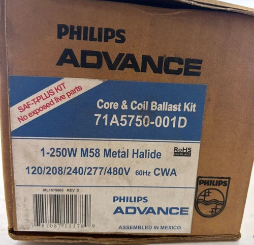 Philips Advance Core & Coil Ballast Kit 71A5750-001D for 250W Metal Halide Lamps — product image 2 of 6