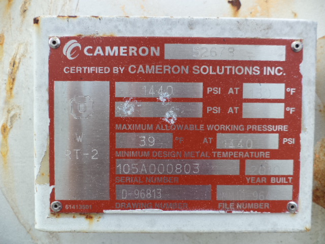 Cameron Horizontal 2-Phase Separator, 30 in x 10 ft, 1440 psi MAWP — product image 10 of 10