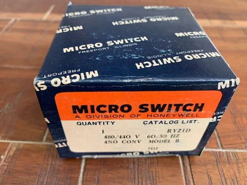 Honeywell Micro Switch RYZ1D Compact Industrial Relay with 480V Coil and 4 N.O. Contacts — product image 2 of 5