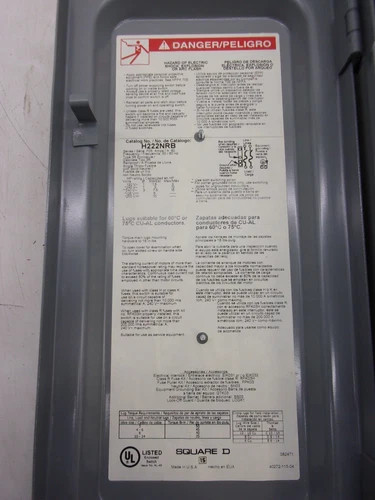 Square D H222NRB Fusible Heavy Duty Safety Switch, 60A, 240V, NEMA 3R — product image 2 of 7