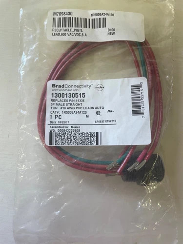 Brad Connectivity Mini-Change Cordset 1300130515 - 5 Pin Male Straight 12 Inch Lead (Lot of 20 Pieces) — primary product image