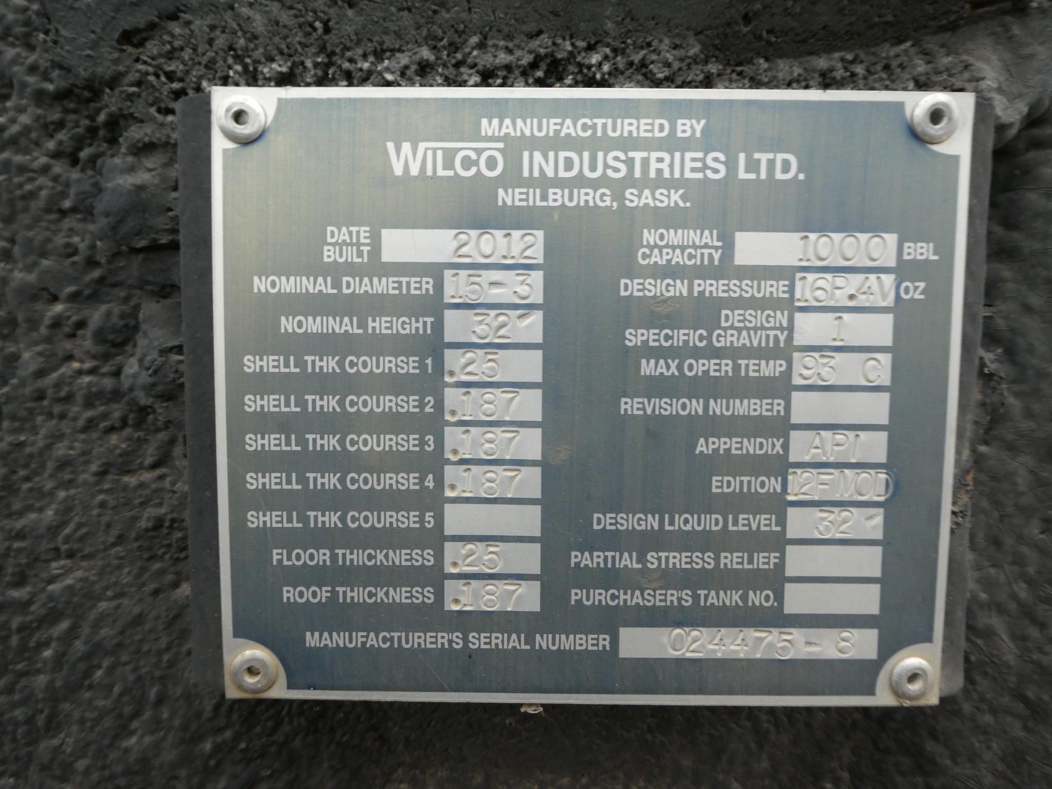 New 1000 BBL Internally Coated Storage Tanks — product image 2 of 6