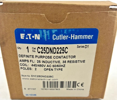 Eaton Cutler-Hammer Definite Purpose Contactor C25DND225C — primary product image