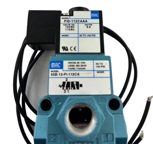 MAC Valves 55 Series Solenoid Valve 55B-12-PI-112CA with PID-112CAAA Coil — product image 4 of 6