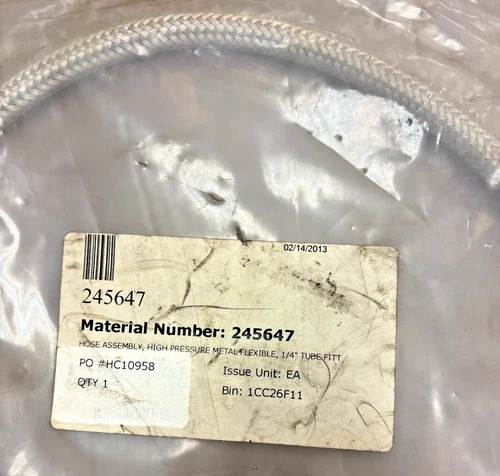 Swagelok 245647 High Pressure Metal Flexible Hose Assembly, 1/4" Tube Fit — product image 3 of 3