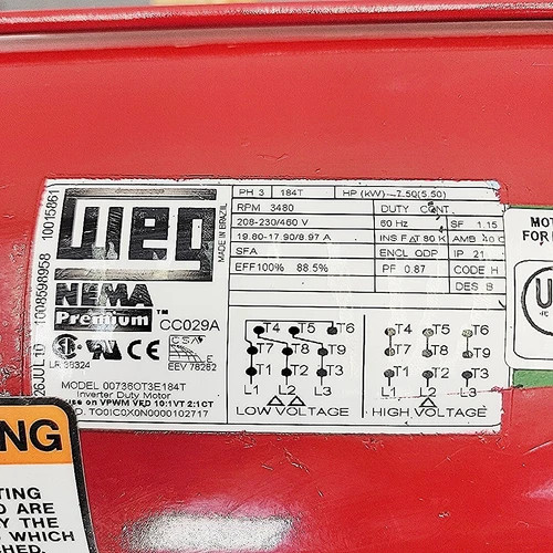 Bell & Gossett 1510-BF-7 End Suction Centrifugal Pump with 7.5 HP WEG Motor — product image 7 of 9