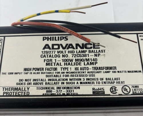 Philips Advance 72C5381-NP 120/277 Volt HID Lamp Ballast — product image 3 of 6