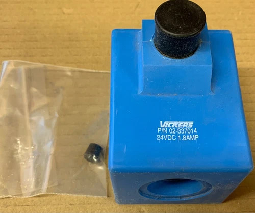Vickers 02-337014 Solenoid Coil, 24VDC 1.8A, Blue — primary product image