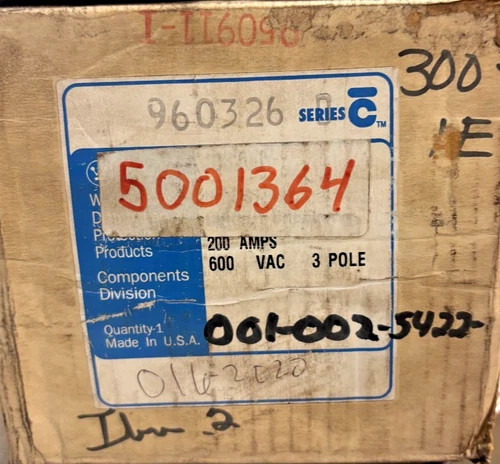 Westinghouse JD3250F 3-Pole 250 Amp Thermal Magnetic Circuit Breaker — product image 7 of 7