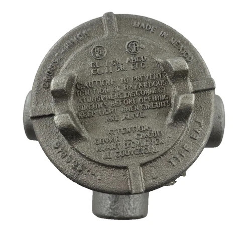 Crouse-Hinds EAJX26 Condulet Outlet Box with 3-3/16" Cover Opening and Ground Screw — product image 3 of 6